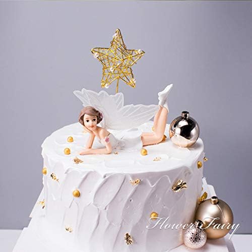 3 Pcs Cake Topper Angel Cupcake Decoration Flower Fairy or Home Ornament Enchanted Fairy Figures
