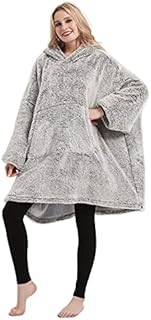 Coastline Sherpa Fleece Sweatshirt Blanket Ultra soft Teddy Bear Warm Cozy Oversized wearable big pocket Hoodie Blanket Throw for Adults Women Girls Men and Teens,One size Fits Alll (Coffee)
