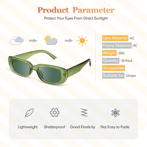 Frienda 12 Pack Rectangle Sunglasses for Women Bulk Retro Vintage Square Aesthetic Sunglasses for Woman Man3