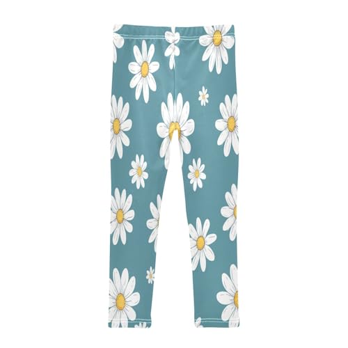 Toddler Girls Leggings Printed Yoga Pants Leggings White Small Daisy for Kids2