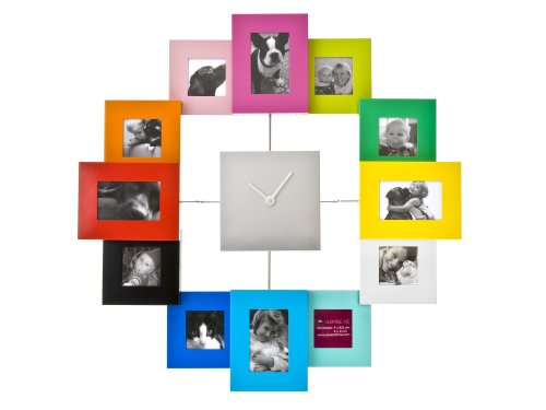 Present Time Photo Frame Clock Family Time, Multicolor