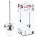 Price comparison product image tesa ELEGAANT Toilet Brush Holder - Wall-Mounted, Stainless-Steel Toilet Brush with Bowl in Frosted-Glass Design - Waterproof, incl. Power.Kit Adhesive Solution - 445mm x 95mm x 137mm