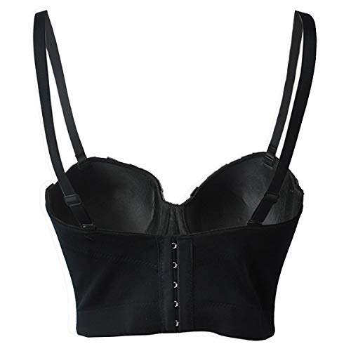 bslingerie® Madonna Style Metallic Studs Bustier Bra Corset Top (L, Black Pearl) - Image 4