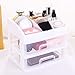 Produktbild Kosmetisches Aufbewahrungsbehälter, Plastik 2 Schichten Organizer Makeup Storage Box Cosmetic Container Büroschmuckständer Briefpapier-Kasten (Color : White)