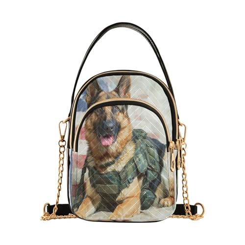 American Flag German Shepherd Crossbody Bags Cross Body Bag Shoulder Purse Handbags for Women 5.9