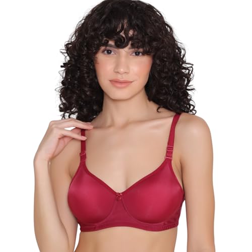 Image of INKURV Lightly Padded T-Shirt Bra for Women- Padded, Non-Wired, Full Coverage, Seamless Cups, Multiway Bra for Girls, Daily use Bra with Detachable Straps- Lily