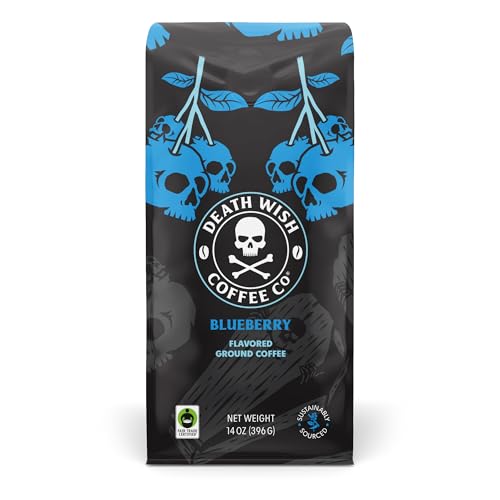 Death Wish Coffee, Fair Trade, Ground Blueberry Coffee, 14 oz