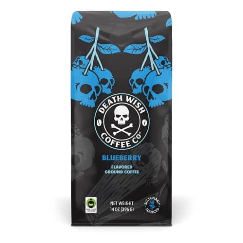 Death Wish Coffee, Fair Trade, Ground Blueberry Coffee, 14 oz