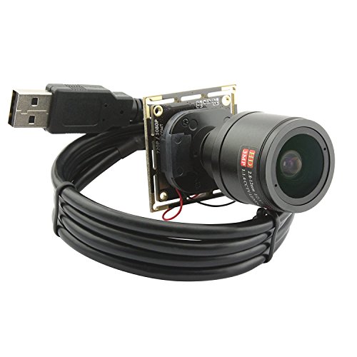 ELP 2mp High Speed USB Camera Module with Manual Zoom Lens Mini 1080p Variable Focus USB Camera for Computer UVC USB2.0 Embedded Video Industrial Webcam Board for Close-up Image