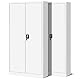 Jan Nowak 2er Set Aktenschrank C001H Büroschrank Metallschrank Werkzeugschrank 4 Einlegeböden Drehgriff Pulverbeschichtung Flügeltürschrank Abschließbar 195 cm x 90 cm x 40 cm (Weiß)