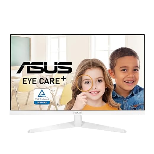 ASUS VY279HE-W 27” 1080P Monitor - White, Full HD, 75Hz, IPS, Adaptive-Sync/FreeSync, Eye Care Plus, Color Augmentation, Rest Reminder, HDMI, VGA, Frameless, VESA Wall Mountable