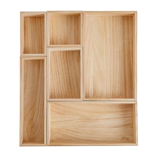 Martha Stewart LY-68986-6-NAT-MS Enzo Wooden Desk Drawer Organizer Set thumb #7