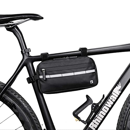 Rhinowalk Bike Bag, Bike Handlebar Bag, Waterproofbike Basket Bicycle Front Bag Shoulder Bag Waist Bag For Sport Bicycle Professional Cycling Accessorie-Black #TOP4