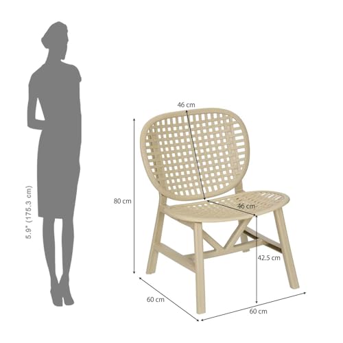 Image of Nilkamal Arena Woven Style Plastic Chair Without Cushion| Set of 2| for Home, Living Room, Balconies, Patios, Outdoor, Garden| Luxury Beige