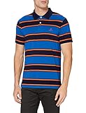 D1. BOLD STRIPE SS PIQUE GANT D1. Bold Stripe SS Pique Camisa de Polo, Azul Fuerte, S para Hombre