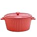 Jomop Casserole Dish with Lid 1.1 Quart Ceramic Casserole Pan for Bakeware Oven Colorful (1, Red)