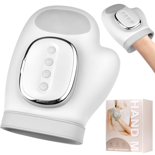 Handmassagegerät mit Wärme & Kompression, Hand Massagegerät, Elektrisches Handmassagegerät mit 3 Massagemodi 5 Intensitätsstufen, Lindert Handermüdung krankheiten,Geschenk für Familie Freunde