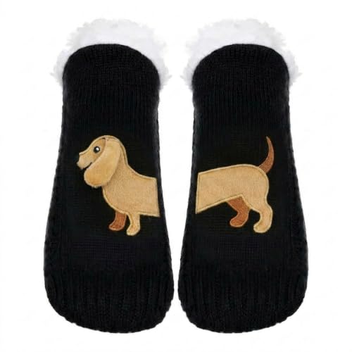 Image of ZYZX Cute Dog Slipper Socks for Women with Grips,Fuzzy Socks Indoor