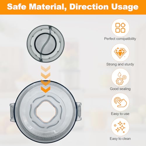 Image of Pure Realm Transparent Replacement Lid Compatible with 64-Ounce Stainless Steel Container,Not compatible with the Vitamix official stainless steel Container