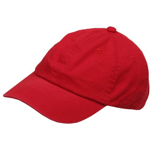 Youth Washed Chino Twill Cap-Red OSFM