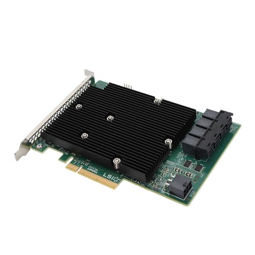 LSI SAS 9300-16I HBA Card, 16 Port 12Gbps HBA SAS Controller Card, for for Linux and More, Serial SATA, SAS Interface, PCIe