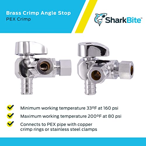 SharkBite 23066LF vanne d'arrêt d'angle chromée pour plomberie - 5