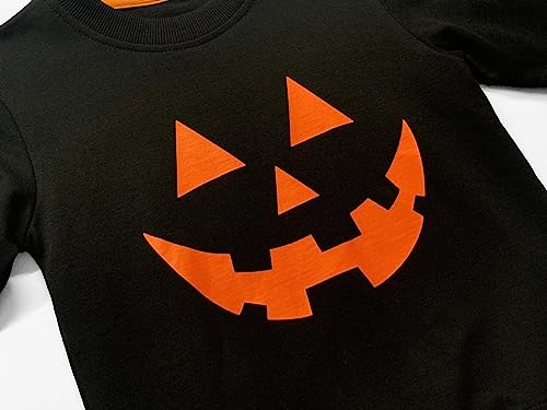 Mrocioa Boys Girls Pumpkin Face Sweatshirt Long SLeeve Kids Halloween Toddler Tops for 2-7T4