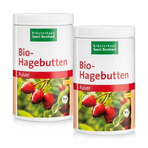 Sanct Bernhard Bio-Hagebutten Pulver, vegan, für Smoothies, Shakes, Müslis, Inhalt 1 kg