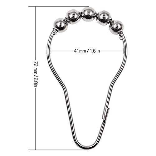 24 Pack Shower Curtain Hooks, Rustproof Shower Curtains Rings, Stainless Steel Shower Curtain Hooks Hanger For Bathroom Shower Curtain Liner Rod, Heavy Duty Roller Glide Hanger Bath Drape Loop #TOP3