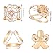 YBEATY 4 Pcs Scarf Pin Rings Slides Buckle Scarves Tshirt Ties Clip Metal Pearl Flower Floral Round Circle Rings Trendy Fashion Elegant Decoration Accessories for Clothing Women Lady Girls