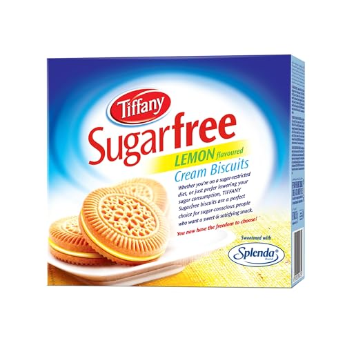 Image of Tiffany Sugar Free Lemon Cream Sandwich Biscuits,162g | Healthy Snacks for Diebetic | Sweetened With Splenda (Pack of 3)