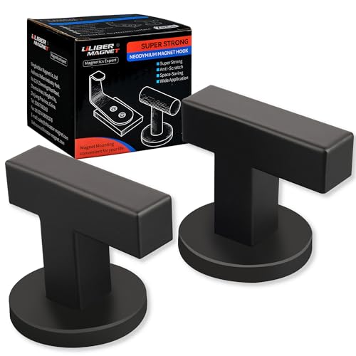 ULIBERMAGNET Magnetic Coat Hooks,Heavy Duty Magnets Hook for Metal,Door,Cruise Cabinet,Refrigerator, Locker,Neodymium Magnet Hook for Towel,Coat,Bag,Umbrella