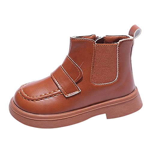 Fashion Autumn And Winter Children Boots For Boys And Girls Flat Bottom Low Heel Solid Side Zipper Kids Lace up Boots