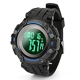 uhr mit transparentem armband 【50m Water Resistant Digital Watch】This mens watch designed with 5 ATM (164 ft/50m waterproof), suitable for daily use, such as washing hands, swimming, splash, sweat, raining etc. Note: Please do not press any buttons in the water or wear this watch for longtime underwater activities - such as diving, ect.
