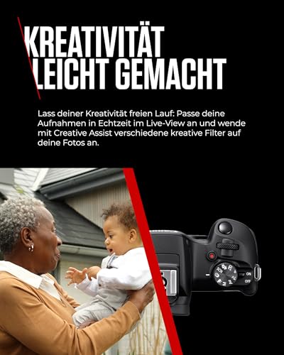 Canon EOS R100 mit RF-S 18–45mm – 24,1 MP APS-C Systemkamera – Dual Pixel AF, 4K-Video, 6,5 B/s, Augen- & Gesichtserkennung, WLAN & Bluetooth - Perfekt, um kostbare Erinnerungen festzuhalten – Ansicht 8