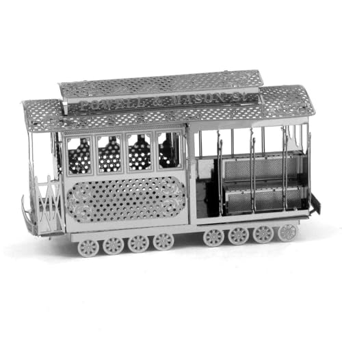 Fascinations Metal Earth San Francisco Cable Car 3D Metal Model Kit,Silver