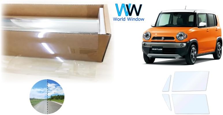 オーロラフィルム (ファイン ゴースト90) 遮熱フィルム 透過率88.5％ ハスラー (MR31S/MR41S) フロントドアセッ