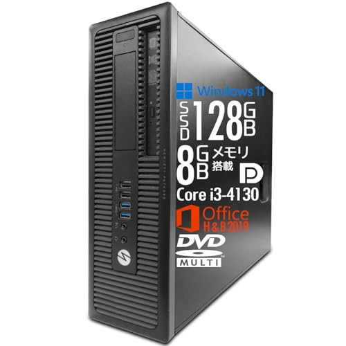 �y�����ςݕi�z�f�X�N�g�b�vPC EliteDesk 800 G1 or ProDesk 600 G1/Win11 Pro/��4���� Core i3-4130/SSD128GB/������8GB/DVD�}���`/MS Office H&B 2019/DP×2/VG