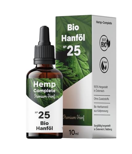 Hemp-Complete® 25 BIO Hanftropfen aus Bio-Hanfsamenöl - Ganzheitliches Premium Hanföl - 10 ml Hemp-Complete® 25 BIO Hanftropfen aus Bio-Hanfsamenöl - Ganzheitliches Premium Hanföl - 10 ml