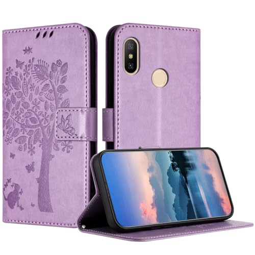 JayModCase Funda para Xiaomi Redmi Note 5/Note 5 Pro, Carcasa Case Plegable Protector Función de Soporte Tarjetas Magnética Compatible con Redmi Note 5 - Morado Claro