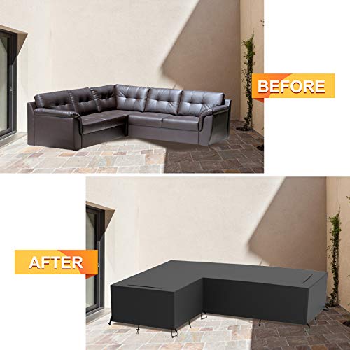 image for GEMITTO Patio Sofa Cover, Outdoor Sectional Furniture Cover, Waterproo
