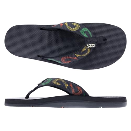Image of Scott Hawaii Kaikane Men's Slipper | Hawaii Inspired Designs | Neoprene Lined Nylon Strap | Arch Support | Podiatrist Recommended Sandal