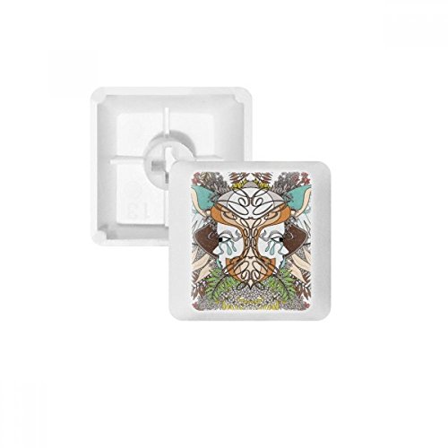 Keycaps PBT Ukiyo-e touches blanches au motif floral japonais pour bureau zen