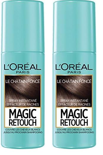 Spray Magic Retouch para retoque de raíz instantáneo, castaño, 75 ml, de L 'Oréal Paris (Paquete de 2)