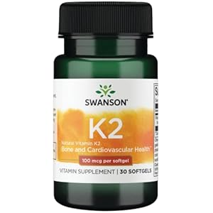 Swanson Vitamin K2 (Menaquinone-7) – Vitamin Supplement Supporting Cardiovascular and Bone Health – Made from Japanese…