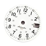 XTINKOPW 1 Stück 29 mm schwarzes weißes NH34-Zifferblatt for NH34A-Uhrwerk for GMT-Automatikuhren, Herrenzubehör, Leuchtzeiger(White dial)