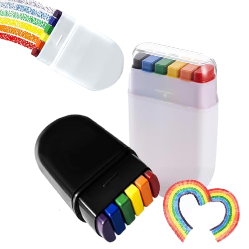 2 Stück Regenbogen Farbstifte, Pride Merch, für LGBTQ Pride Outfits, Regenbogen Deko, Regenbogen Flag, Accessoires und Regenbogen Deko, für Pride Paraden und Feste