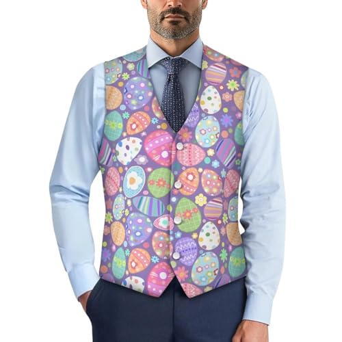 Formal Suit Vest for Men Slim Fit Casual V Neck 4 Button Business Dress Waistcoat Lightweight Vest Jacket S-4XL