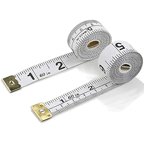 Alinana 2 Pack Soft Measuring Tape for Body (60in 1.5M) Double Scale Soft Tape Measure Pocket Sewing Tape Measure Cloth Measuring Tape for Tailor, White Cover