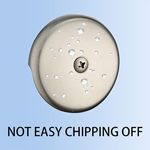 1-Hole Bath Tub Overflow Faceplate Single Hole Trim Bathtub Drain Over Flow Plate Cover With Matching Screw And Adapter Universal-Fits For Bathroom Replacing Plates, Brushed Nickel Finish #TOP2